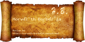 Horváth Borbála névjegykártya
